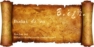 Budai Éva névjegykártya